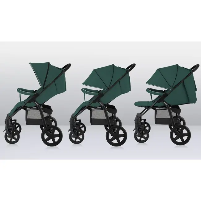 Lionelo - Carucior sport Annet Plus, De la nastere, Cu accesorii si capotina XXL reglabila, 0 - 22 Kg, Conform cu standardele europene de securitate EN1888-1 si EN1888-2, Verde BYNLO-ANNET_PLUS_GREEN_FOREST