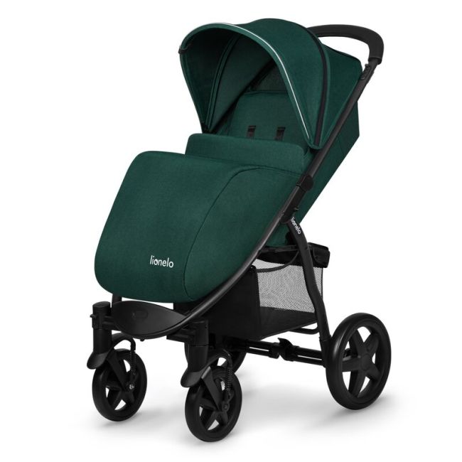 Lionelo - Carucior sport Annet Plus, De la nastere, Cu accesorii si capotina XXL reglabila, 0 - 22 Kg, Conform cu standardele europene de securitate EN1888-1 si EN1888-2, Verde BYNLO-ANNET_PLUS_GREEN_FOREST