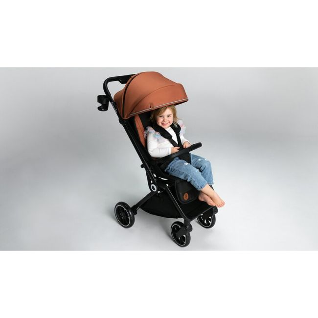 Lionelo - Carucior sport Cloe, De la nastere, Cu accesorii, Cadru din aluminiu, 0-22 kg, Usor, Pliabil cu o singura mana, Ideal pentru toate tipurile de suprafete, Bej BYNLO-CLOE_BEIGE_SAND