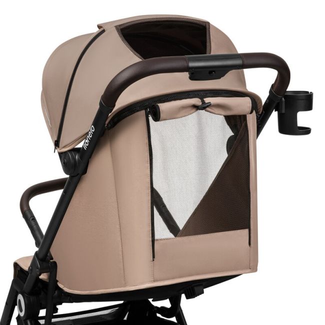 Lionelo - Carucior sport Cloe, De la nastere, Cu accesorii, Cadru din aluminiu, 0-22 kg, Usor, Pliabil cu o singura mana, Ideal pentru toate tipurile de suprafete, Bej BYNLO-CLOE_BEIGE_SAND