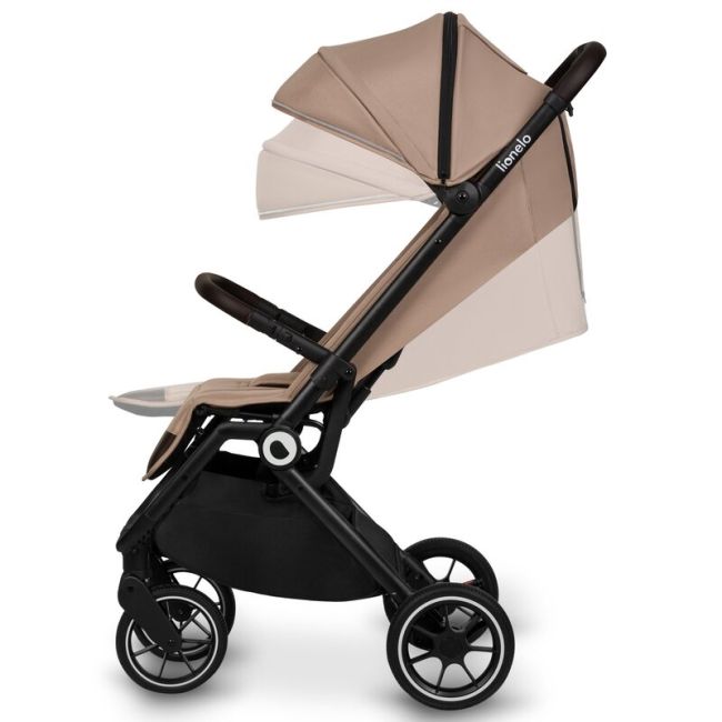 Lionelo - Carucior sport Cloe, De la nastere, Cu accesorii, Cadru din aluminiu, 0-22 kg, Usor, Pliabil cu o singura mana, Ideal pentru toate tipurile de suprafete, Bej BYNLO-CLOE_BEIGE_SAND
