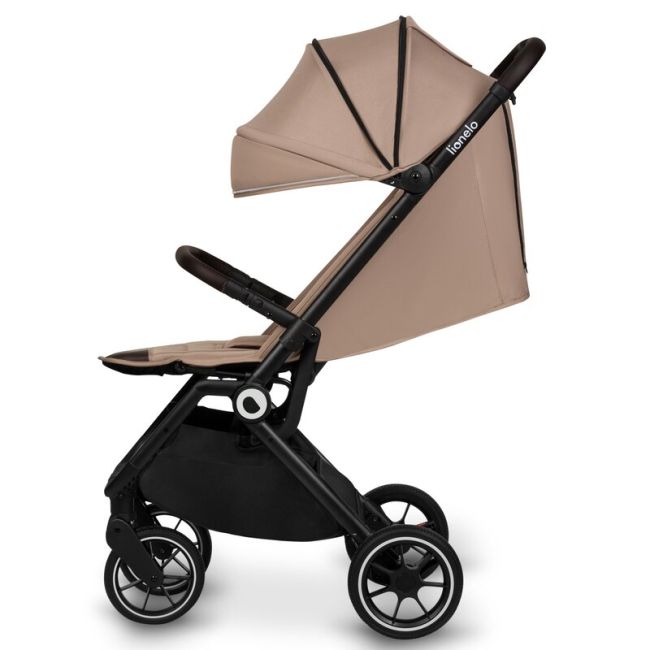 Lionelo - Carucior sport Cloe, De la nastere, Cu accesorii, Cadru din aluminiu, 0-22 kg, Usor, Pliabil cu o singura mana, Ideal pentru toate tipurile de suprafete, Bej BYNLO-CLOE_BEIGE_SAND