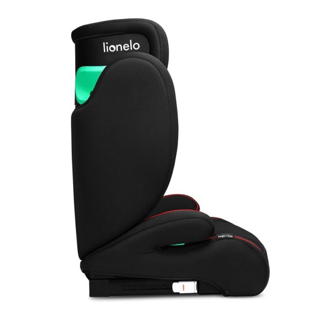 Lionelo - Scaun auto, Hugo i-Size, Universal, Orientare in directia sensului de mers, Reglabil, Conform standardului de securitate R129, 100-150 cm, 4-12 ani, Rosu BYNLO-HUGO_I-SIZE_SPORTY_BLACK_RED