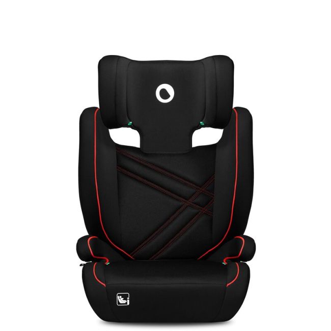Lionelo - Scaun auto, Hugo i-Size, Universal, Orientare in directia sensului de mers, Reglabil, Conform standardului de securitate R129, 100-150 cm, 4-12 ani, Rosu BYNLO-HUGO_I-SIZE_SPORTY_BLACK_RED