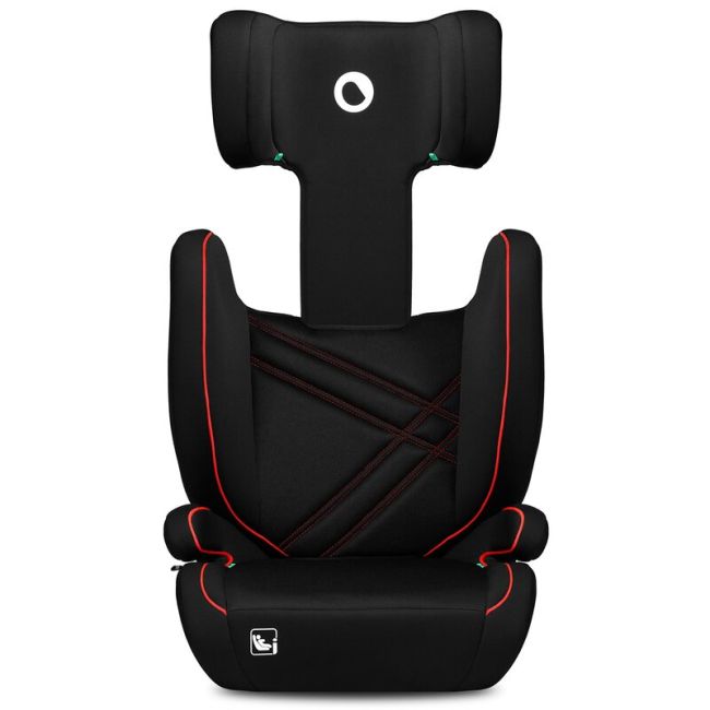 Lionelo - Scaun auto, Hugo i-Size, Universal, Orientare in directia sensului de mers, Reglabil, Conform standardului de securitate R129, 100-150 cm, 4-12 ani, Rosu BYNLO-HUGO_I-SIZE_SPORTY_BLACK_RED