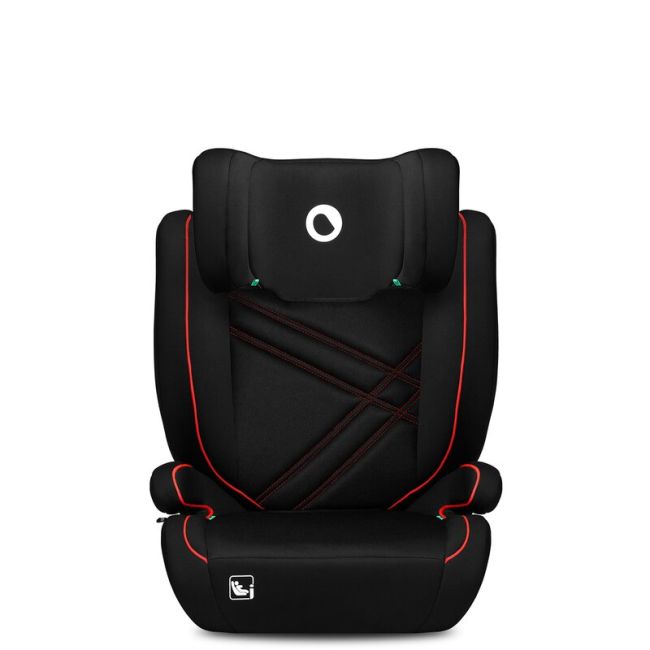 Lionelo - Scaun auto, Hugo i-Size, Universal, Orientare in directia sensului de mers, Reglabil, Conform standardului de securitate R129, 100-150 cm, 4-12 ani, Rosu BYNLO-HUGO_I-SIZE_SPORTY_BLACK_RED