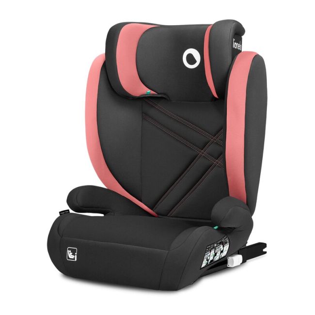 Lionelo - Scaun auto, Hugo i-Size, Universal, Orientare in directia sensului de mers, Reglabil, Conform standardului de securitate R129, 100-150 cm, 4-12 ani, Roz BYNLO-HUGO_I-SIZE_PINK_BABY