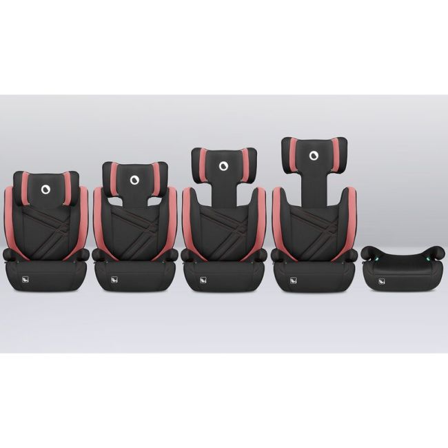 Lionelo - Scaun auto, Hugo i-Size, Universal, Orientare in directia sensului de mers, Reglabil, Conform standardului de securitate R129, 100-150 cm, 4-12 ani, Roz BYNLO-HUGO_I-SIZE_PINK_BABY