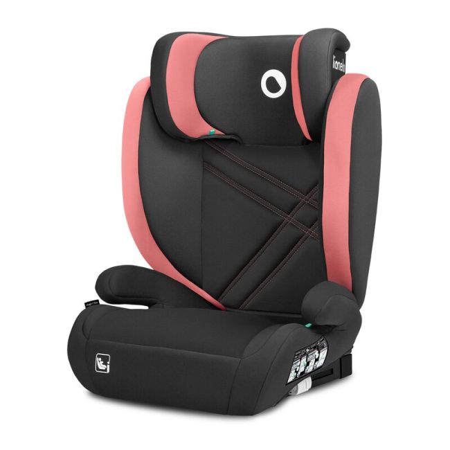 Lionelo - Scaun auto, Hugo i-Size, Universal, Orientare in directia sensului de mers, Reglabil, Conform standardului de securitate R129, 100-150 cm, 4-12 ani, Roz BYNLO-HUGO_I-SIZE_PINK_BABY