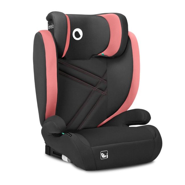 Lionelo - Scaun auto, Hugo i-Size, Universal, Orientare in directia sensului de mers, Reglabil, Conform standardului de securitate R129, 100-150 cm, 4-12 ani, Roz BYNLO-HUGO_I-SIZE_PINK_BABY