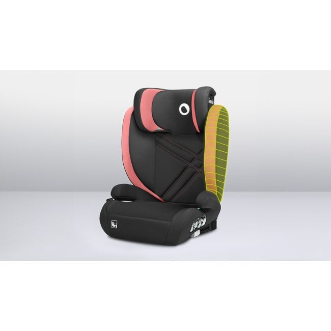 Lionelo - Scaun auto, Hugo i-Size, Universal, Orientare in directia sensului de mers, Reglabil, Conform standardului de securitate R129, 100-150 cm, 4-12 ani, Roz BYNLO-HUGO_I-SIZE_PINK_BABY