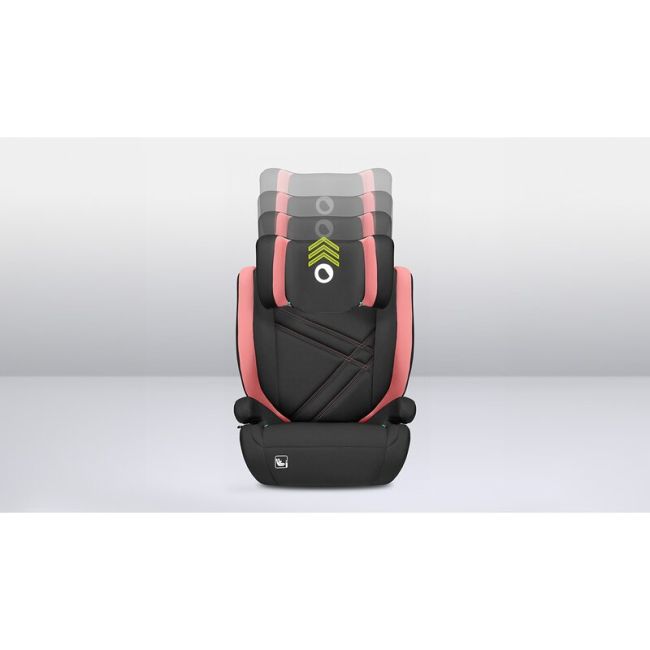 Lionelo - Scaun auto, Hugo i-Size, Universal, Orientare in directia sensului de mers, Reglabil, Conform standardului de securitate R129, 100-150 cm, 4-12 ani, Roz BYNLO-HUGO_I-SIZE_PINK_BABY