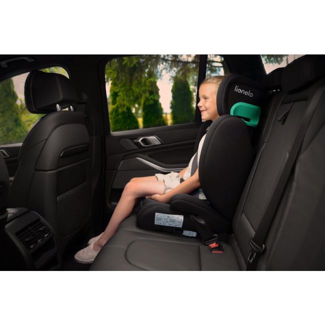 Lionelo - Scaun auto, Hugo i-Size, Universal, Orientare in directia sensului de mers, Reglabil, Conform standardului de securitate R129, 100-150 cm, 4-12 ani, Roz BYNLO-HUGO_I-SIZE_PINK_BABY