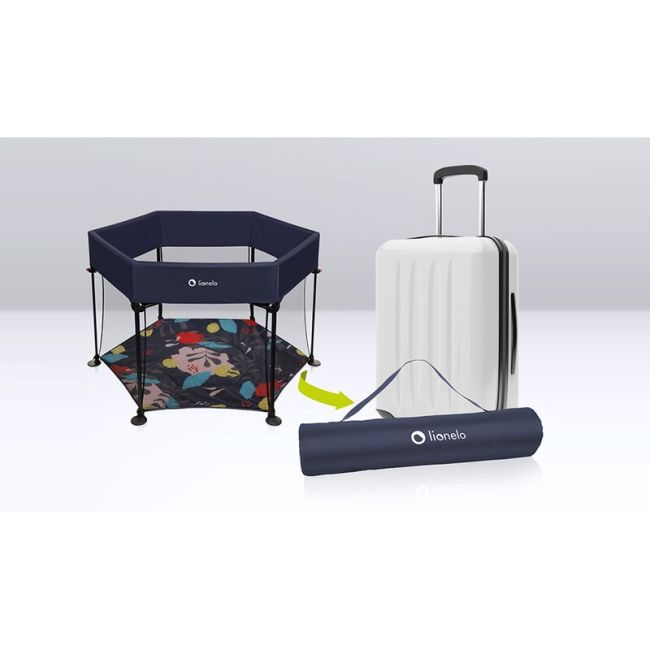 Lionelo - Tarc de joaca Roel, Pliere ultra-compacta, Conform cu standardul europeane de securitate EN12227, Multicolor BYNLO-ROEL_GREY_MULTICOLOR