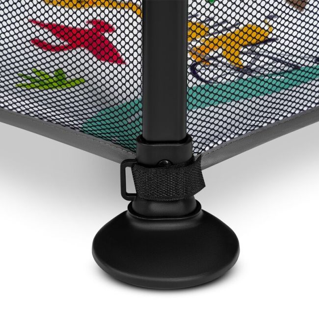 Lionelo - Tarc de joaca Roel, Pliere ultra-compacta, Conform cu standardul europeane de securitate EN12227, Multicolor BYNLO-ROEL_GREY_MULTICOLOR