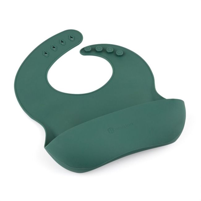 Petite&Mars - Baveta moale Take&Match, Reglabil, Cu buzunar colector, Silicon, Fara BPA, 6 luni+, Verde BYN706817