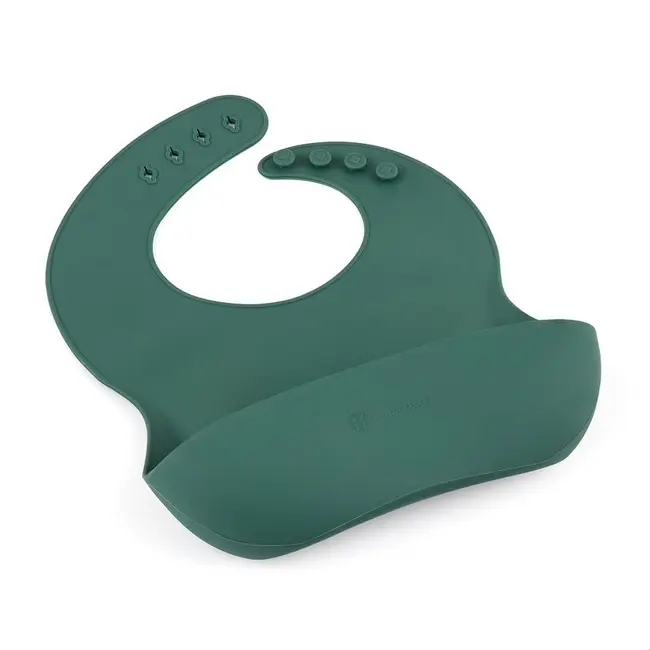 Petite&Mars - Baveta moale Take&Match, Reglabil, Cu buzunar colector, Silicon, Fara BPA, 6 luni+, Verde BYN706817