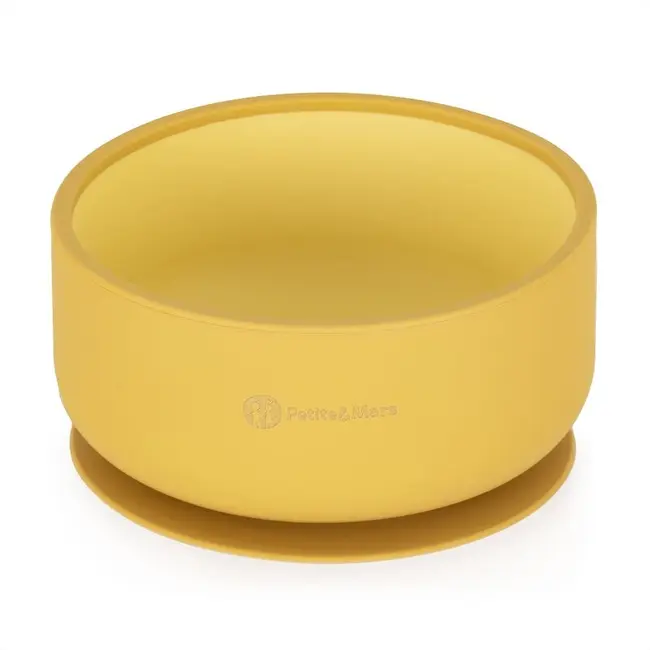 Petite&Mars - Bol Take&Match, Cu ventuza, Silicon, Fara BPA, 450 ml, 6 luni+, Galben BYN718819