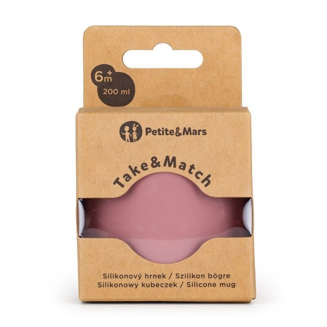 Petite&Mars - Canuta Take&Match, Fara maner, Silicon, Fara BPA, 360 ml, 6 luni+, Roz BYN716820