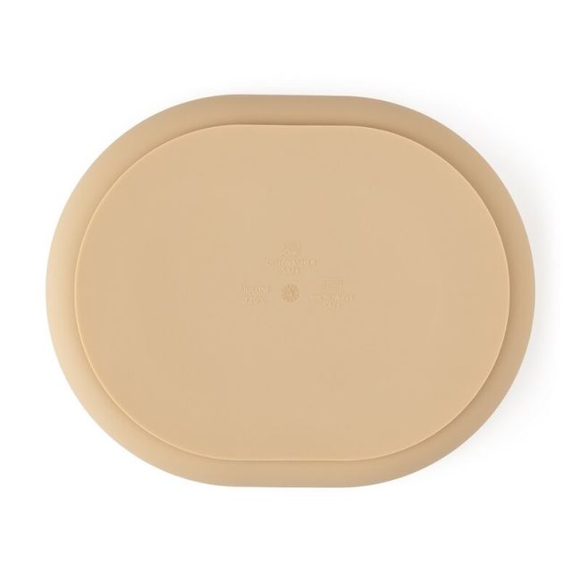 Petite&Mars - Farfurie compartimentata Take&Match, Ovala, Cu ventuza si 3 compartimente, Silicon, Fara BPA, 630 ml, 6 luni+, Bej BYN717818