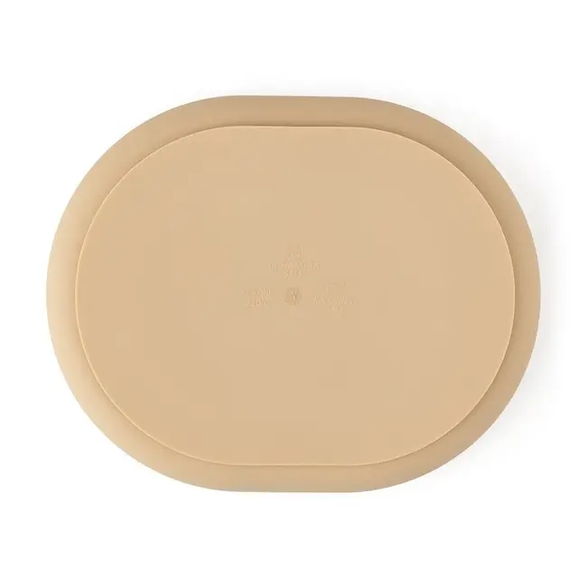 Petite&Mars - Farfurie compartimentata Take&Match, Ovala, Cu ventuza si 3 compartimente, Silicon, Fara BPA, 630 ml, 6 luni+, Bej BYN717818