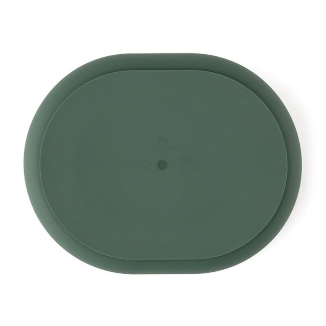 Petite&Mars - Farfurie compartimentata Take&Match, Ovala, Cu ventuza si 3 compartimente, Silicon, Fara BPA, 630 ml, 6 luni+, Verde BYN717817