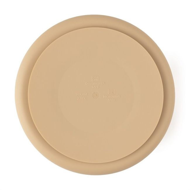 Petite&Mars - Farfurie compartimentata Take&Match, Rotunda, Cu ventuza si 3 compartimente, Silicon, Fara BPA, 500 ml, 6 luni+, Bej BYN715818