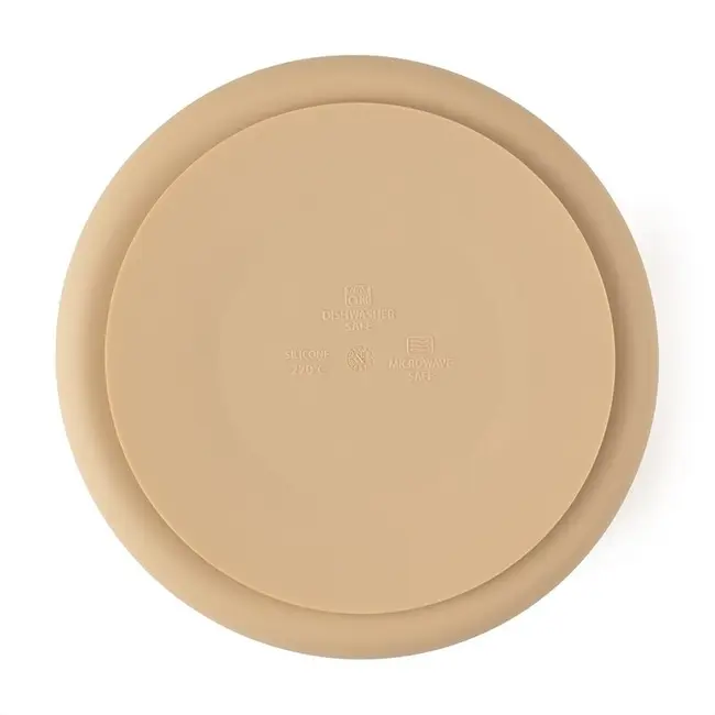 Petite&Mars - Farfurie compartimentata Take&Match, Rotunda, Cu ventuza si 3 compartimente, Silicon, Fara BPA, 500 ml, 6 luni+, Bej BYN715818