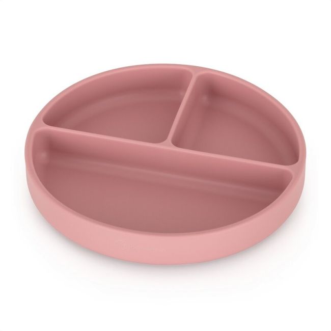 Petite&Mars - Farfurie compartimentata Take&Match, Rotunda, Cu ventuza si 3 compartimente, Silicon, Fara BPA, 500 ml, 6 luni+, Roz BYN715820