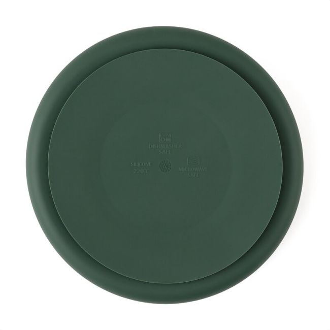 Petite&Mars - Farfurie compartimentata Take&Match, Rotunda, Cu ventuza si 3 compartimente, Silicon, Fara BPA, 500 ml, 6 luni+, Verde BYN715817