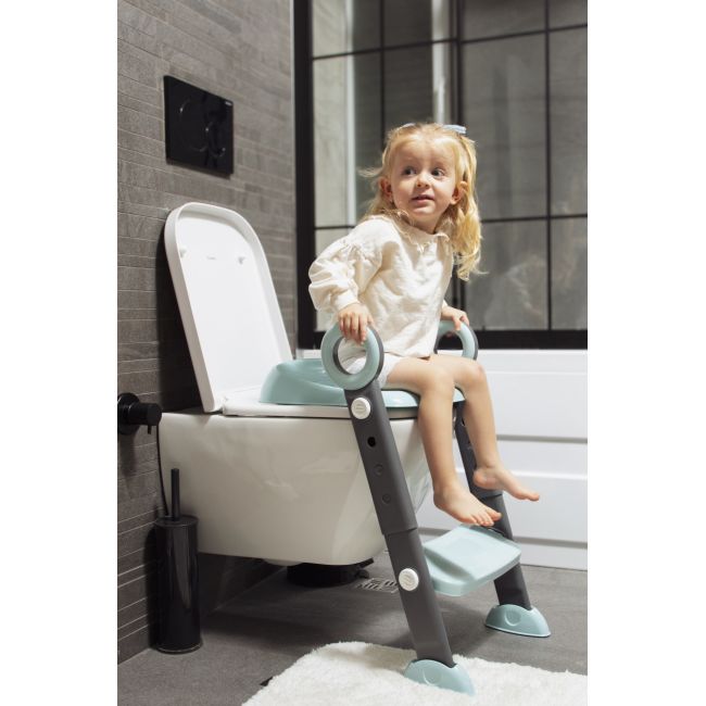 Reductor toaleta pliabil cu scara , BabyJem (Culoare: Antracit) JEMbj_8613
