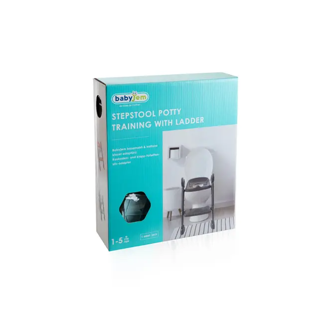 Reductor toaleta pliabil cu scara , BabyJem (Culoare: Bleu) JEMbj_8612