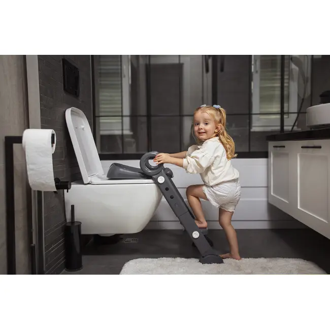 Reductor toaleta pliabil cu scara , BabyJem (Culoare: Bleu) JEMbj_8612