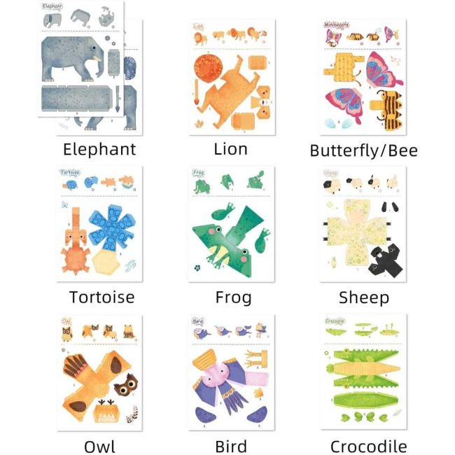 Set 9 Animale Origami Mideer MD4082 BBJMD4082_Initiala