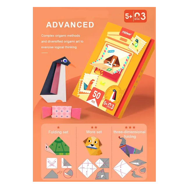 Set Origami Nivel Avansat 50 fise Mideer MD2090 BBJMD2090_Initiala