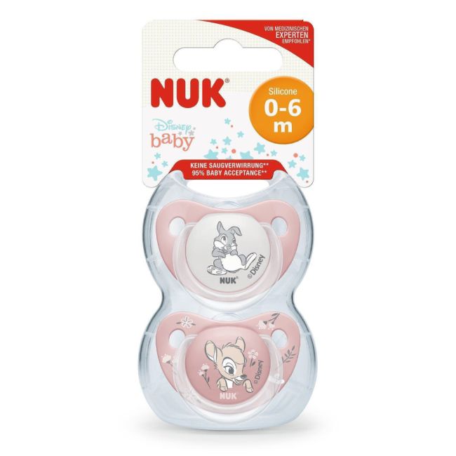 Suzeta Nuk Disney Bambi Silicon M, 0-6 luni, Set 2 Bucati ERFMAR-N8306