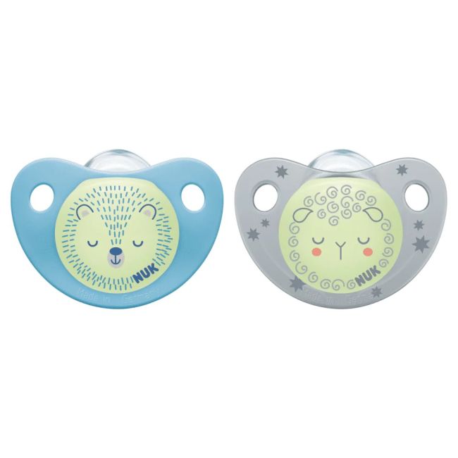 Suzeta Nuk Night-Day Silicon M2, 6-18 luni, Set 2 Bucati, Bleu ERFMAR-N5335