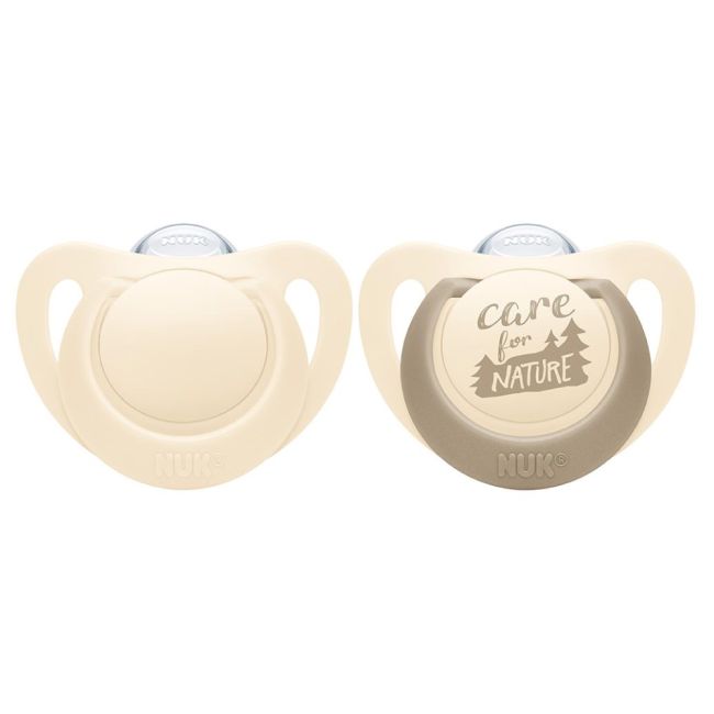 Suzeta Nuk for Nature Silicon M3, 18-36 luni, Set 2 Bucati, Crem ERFMAR-N9624