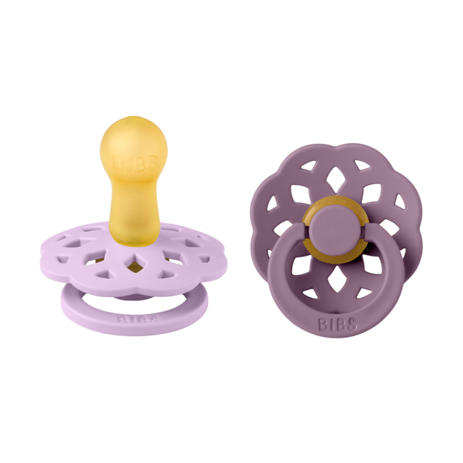 Bibs - set 2 suzete boheme latex, tetina rotunda, 6 luni +-mauve/violet sky bbb240134