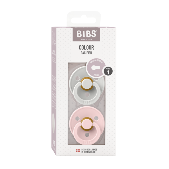 Bibs - set 2 suzete colour latex, tetina rotunda, 0 luni +-haze/blossom bbb110279