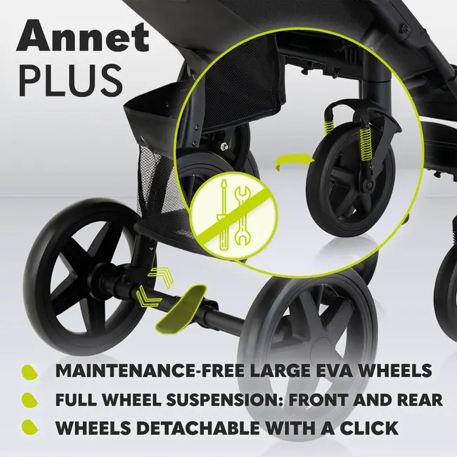 Lionelo - Carucior sport Annet Plus, De la nastere, Cu accesorii si capotina XXL reglabila, 0 - 22 Kg, Conform cu standardele europene de securitate EN1888-1 si EN1888-2, Verde BYNLO-ANNET_PLUS_GREEN_FOREST
