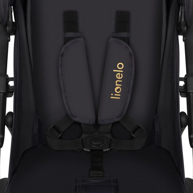 Lionelo - Carucior sport Annet Plus, Editie limitata, De la nastere, Cu accesorii si capotina XXL reglabila, 0 - 22 Kg, Conform cu standardele europene de securitate EN1888-1 si EN1888-2, Negru BYNLO-ANNET_PLUS_GOLDEN_MOMENTS