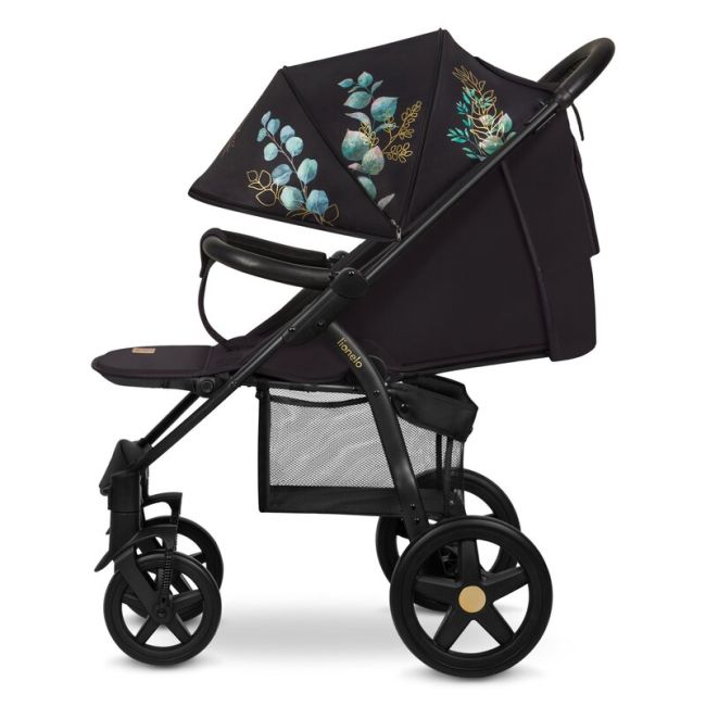Lionelo - Carucior sport Annet Plus, Editie limitata, De la nastere, Cu accesorii si capotina XXL reglabila, 0 - 22 Kg, Conform cu standardele europene de securitate EN1888-1 si EN1888-2, Negru BYNLO-ANNET_PLUS_GOLDEN_MOMENTS