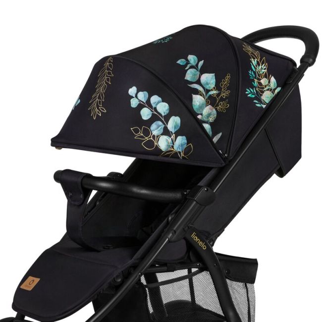 Lionelo - Carucior sport Annet Plus, Editie limitata, De la nastere, Cu accesorii si capotina XXL reglabila, 0 - 22 Kg, Conform cu standardele europene de securitate EN1888-1 si EN1888-2, Negru BYNLO-ANNET_PLUS_GOLDEN_MOMENTS