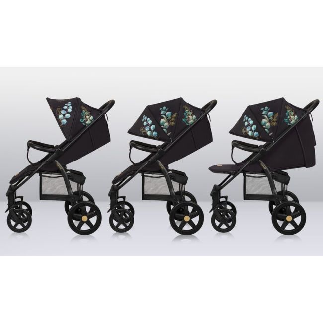 Lionelo - Carucior sport Annet Plus, Editie limitata, De la nastere, Cu accesorii si capotina XXL reglabila, 0 - 22 Kg, Conform cu standardele europene de securitate EN1888-1 si EN1888-2, Negru BYNLO-ANNET_PLUS_GOLDEN_MOMENTS