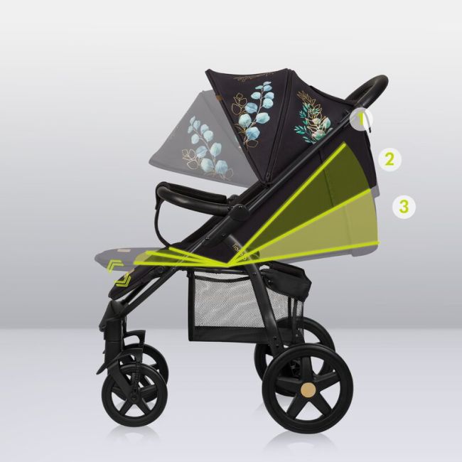 Lionelo - Carucior sport Annet Plus, Editie limitata, De la nastere, Cu accesorii si capotina XXL reglabila, 0 - 22 Kg, Conform cu standardele europene de securitate EN1888-1 si EN1888-2, Negru BYNLO-ANNET_PLUS_GOLDEN_MOMENTS