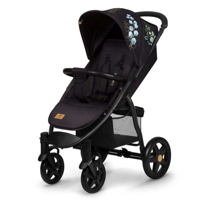 Lionelo - Carucior sport Annet Plus, Editie limitata, De la nastere, Cu accesorii si capotina XXL reglabila, 0 - 22 Kg, Conform cu standardele europene de securitate EN1888-1 si EN1888-2, Negru BYNLO-ANNET_PLUS_GOLDEN_MOMENTS