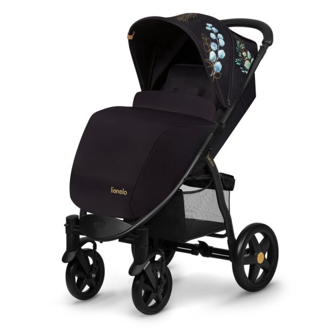 Lionelo - Carucior sport Annet Plus, Editie limitata, De la nastere, Cu accesorii si capotina XXL reglabila, 0 - 22 Kg, Conform cu standardele europene de securitate EN1888-1 si EN1888-2, Negru BYNLO-ANNET_PLUS_GOLDEN_MOMENTS
