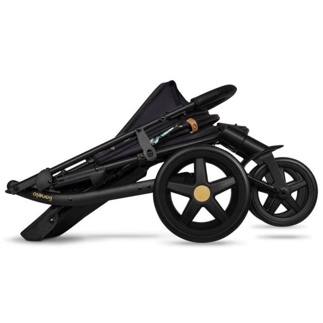 Lionelo - Carucior sport Annet Plus, Editie limitata, De la nastere, Cu accesorii si capotina XXL reglabila, 0 - 22 Kg, Conform cu standardele europene de securitate EN1888-1 si EN1888-2, Negru BYNLO-ANNET_PLUS_GOLDEN_MOMENTS