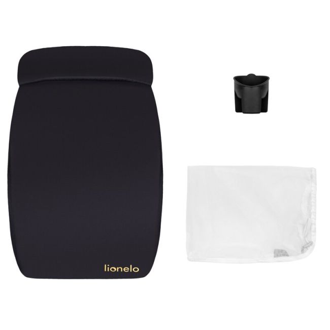 Lionelo - Carucior sport Annet Plus, Editie limitata, De la nastere, Cu accesorii si capotina XXL reglabila, 0 - 22 Kg, Conform cu standardele europene de securitate EN1888-1 si EN1888-2, Negru BYNLO-ANNET_PLUS_GOLDEN_MOMENTS